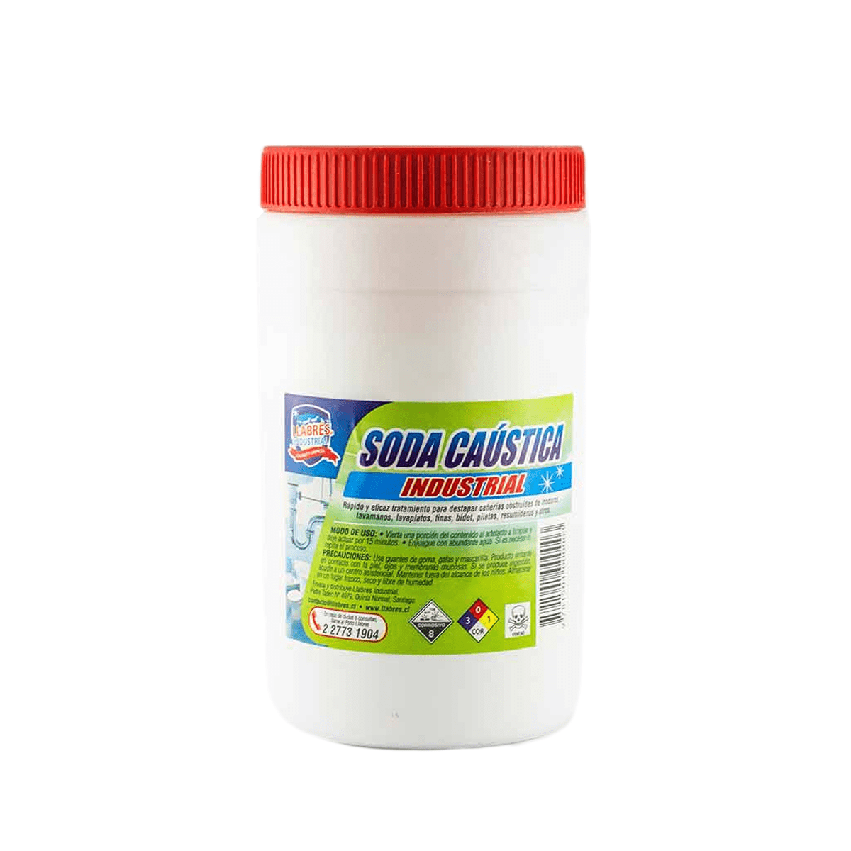 Soda caustica granular 1 kg.