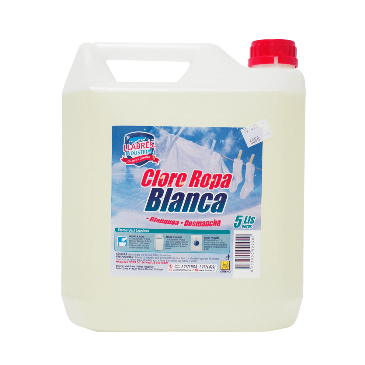 Cloro ropa blanca 5 L.