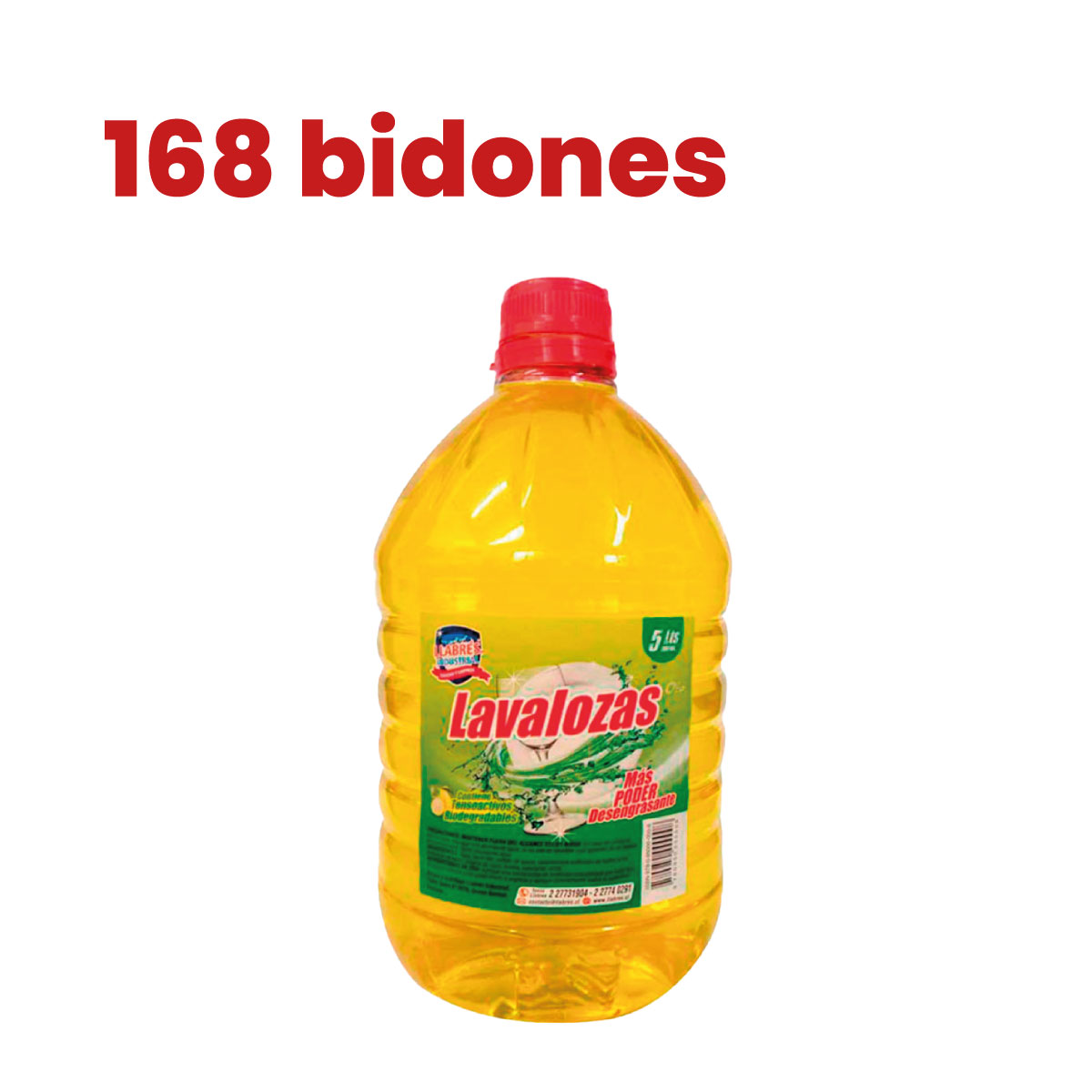 Pallet lavaloza concentrado bidón redondo 168 unidades