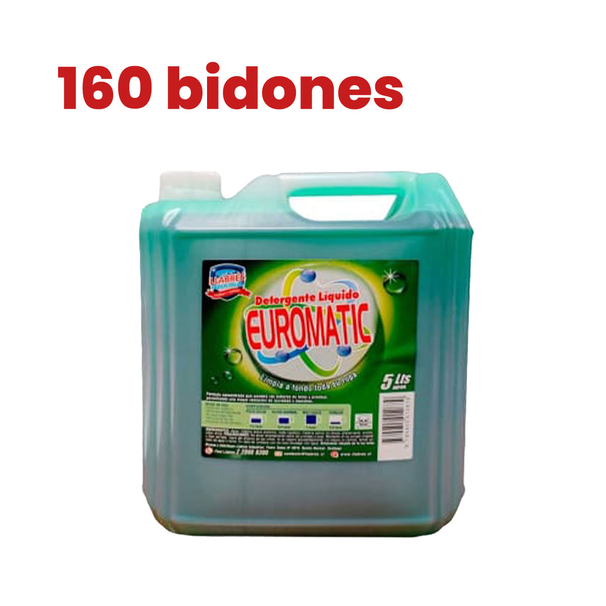 Pallet Euromatic bidón cuadrado 160 unidades