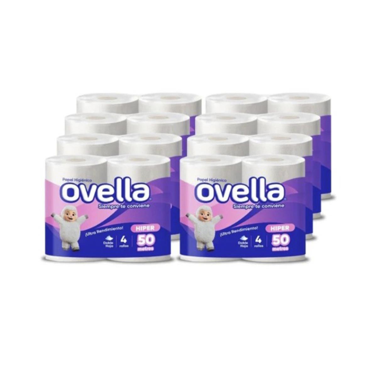 Manga papel higienico ovella 50 mts x 8 paquetes