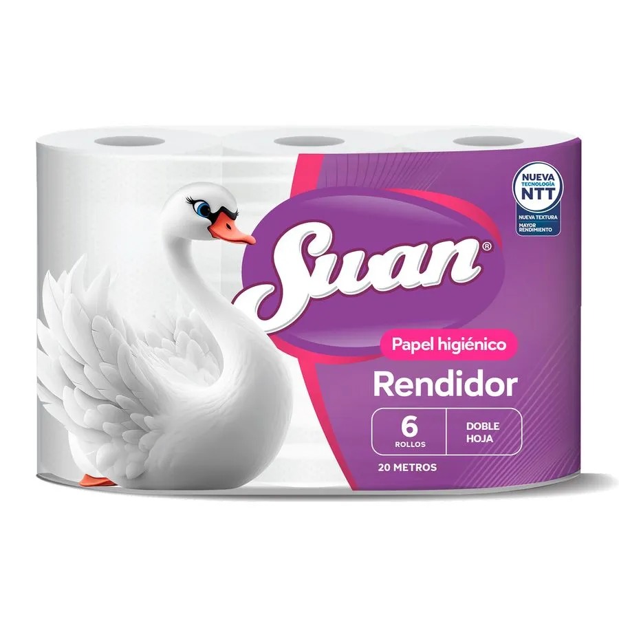 PAPEL HIGIENICO SWAN 20 MTRS X 6 UNI DOBLE HOJA
