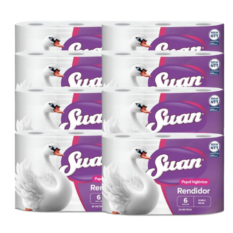 MANGA PAPEL HIGIENICO 20 MTRS SWAN 6 UNI X 8 PAQUETES